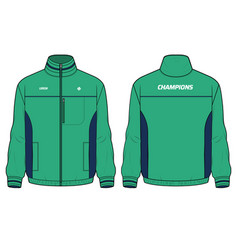 Long Sleeve Bomber Track Jacket Design Flat