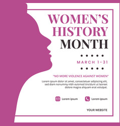 Womens History Month Banner Design With Woman