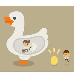 Goose and golden eggs from jack and the beanstalk Vector Image