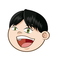 Laughing boy face kid happiness expression image Vector Image