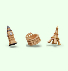 Set Of Architectural Monuments Symbols Of