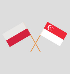 Singaporean And Polish Flags