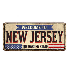 Welcome To New Jersey Vintage Rusty Metal Sign