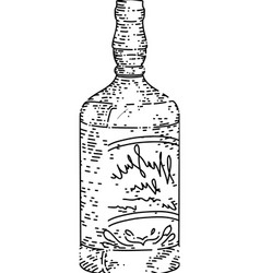 Whiskey Bottle Sketch Hand Drawn