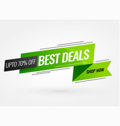 Best Deal Promotional Ribbon Style Green Banner