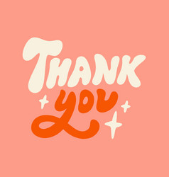 Thank You Groovy Hippie Lettering Comic Font Type