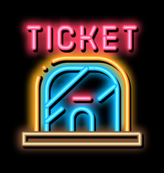 Ticket Casa Neon Glow Icon