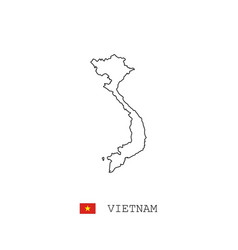 Vietnam Map Outline Line Linear