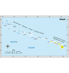 Map Hawaii Archipelago Usa