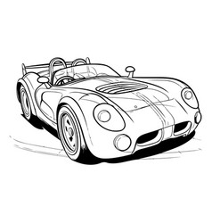 Vintage Sports Car On A White Background Hand