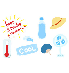 A Set Of Goods For Heat Stroke Measures Water