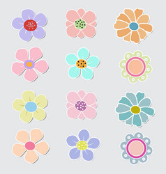 Cute Vintage Flowers On A White Background