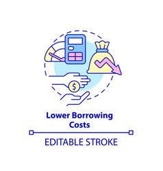 Lower Borrowing Costs Concept Icon