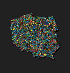 Creative Map Poland From Random Color Dots