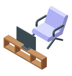 Home Care Services Tv Armchair Icon Isometric