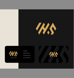 Letter I H S Logo Design With Business Card