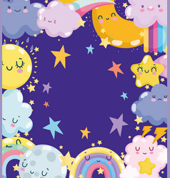 Weather Cute Moon Rainbow Stars Shooting Star