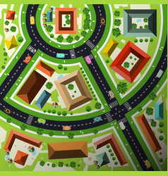 Aerial Top View Flat Design Abstract Green City