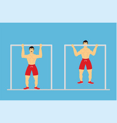 Muscular Man Doing Pull-up Exercise To Gain