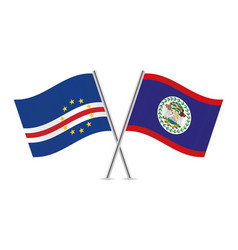 Cabo Verde And Belize Crossed Flags