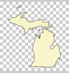 Michigan Shape United States Of America Flat