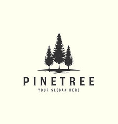 Pine Tree Vintage Style Logo Icon Template Design