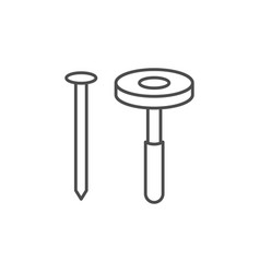 Roof Fasteners Line Outline Icon