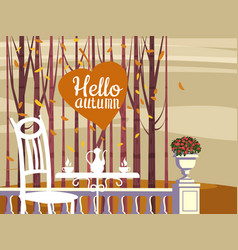 Street Cafe Hello Autumn Text Outdoor Park Fall