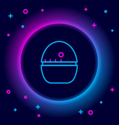 Glowing Neon Line Kitchen Timer Icon Isolated