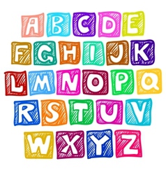 Alphabet hand drawn letters Royalty Free Vector Image