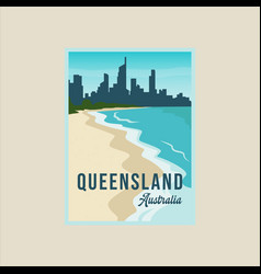 Queensland Beach Poster Minimalist Template