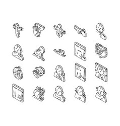 Reflex Of Human Neurology System Isometric Icons