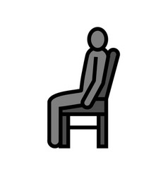 Sit Man Silhouette Color Icon