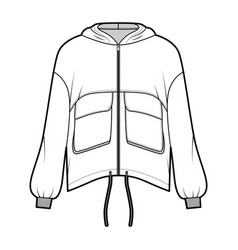 Zip-up Hooded Paneled Track Jacket Technical