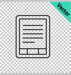 Black Line E-book Reader Icon Isolated