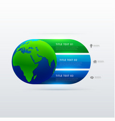 Earth Icon With Three Steps Template