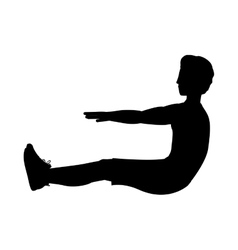 Silhouette With Man Exercise Abs