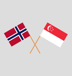 Singaporean And Norwegian Flags