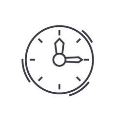 Timeclock Line Icon Sign