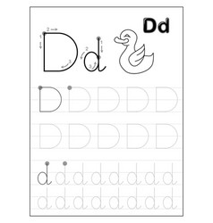 Tracing Alphabet Letter D Black And White