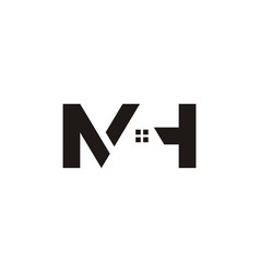 Mah Initial Letter With Roof House Logo Template