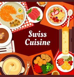 Swiss Cuisine Menu Cover Restaurant Food Dishes