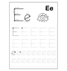 Tracing Alphabet Letter E Black And White