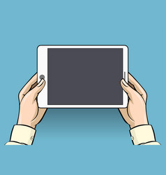 Hands Holding Tablet Computer