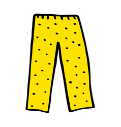 Pajama-style Pants Yellow Trousers Doodle Style