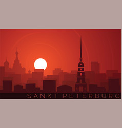 Saint Petersburg Low Sun Skyline Scene