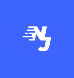 Letter Nj Fast Speed Technology Modern Logo Design