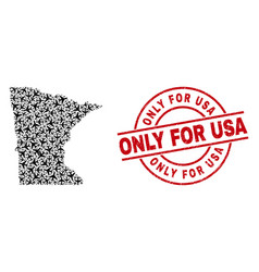 Only For Usa Grunge Seal And Minnesota State Map