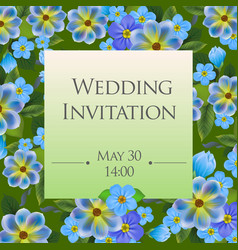 Wedding Invitation Card Template With Forget Me