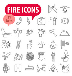 Fire Department Line Icon Fire Warnings And